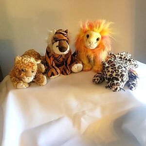 The Beanie Baby Collection, Lot of 4 Lions and Tigers, 1996, 2004 & 2005